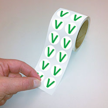  Vaccinated Dot Sticker, Bright Green stickers show who has been fully vaccinated prior to entering your facility.