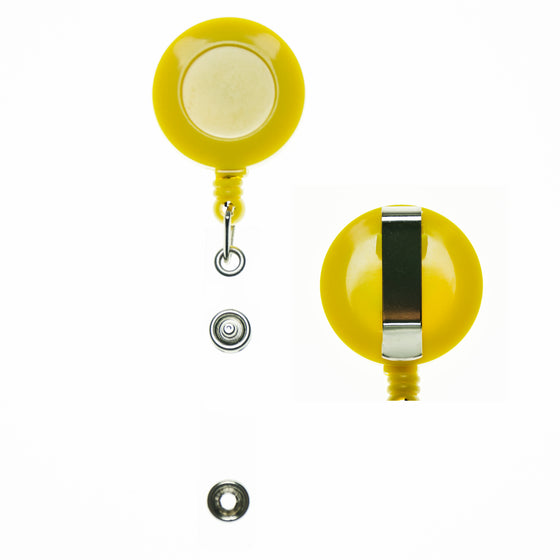RBR-ECC Yellow Retractable Badge Holder with Strap Clip and Belt