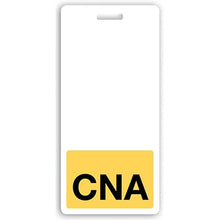  GRV-BBV-CNA-B Vertical "CNA" Badge Buddies, Yellow with Black Text (2 1/8" X4 1/2")