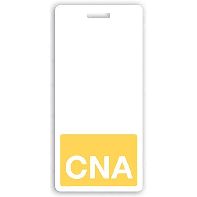 GRV-BBV-CNA Vertical "CNA" Badge Buddies, Yellow (2 1/8" X4 1/2")