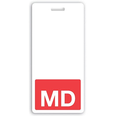 GRV-BBV-MD Vertical "MD" Badge Buddies, Red (2 1/8" X4 1/2")