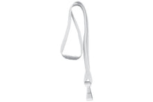  BL-34H-WHT White 3/8" Breakaway Lanyard with Wide Plastic Hook