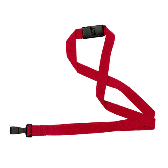 Red NextLife™ Fully-Compostable Lanyard with Organic Breakaway and “No-Twist” Wide Organic Hook